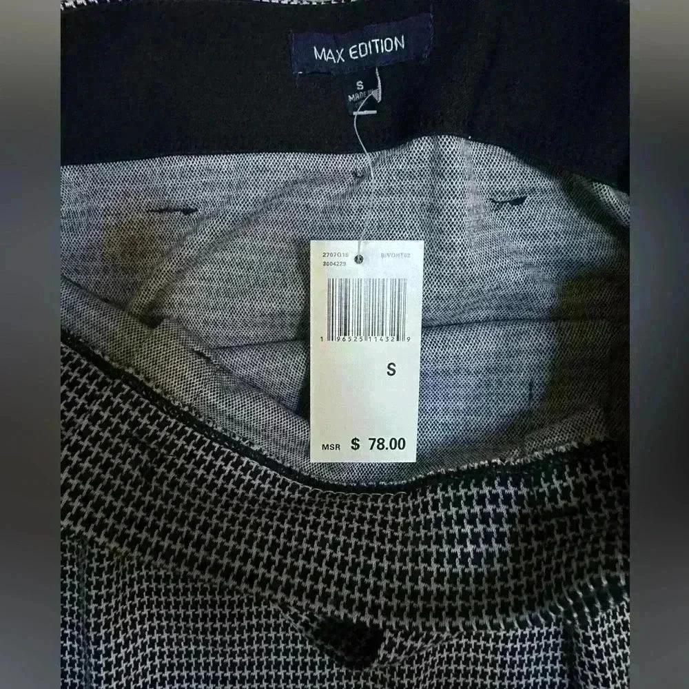 NWT | Women’s Max Edition Long Fitted Pencil Skirt | Black Houndstooth | Size S - Picture 6 of 7